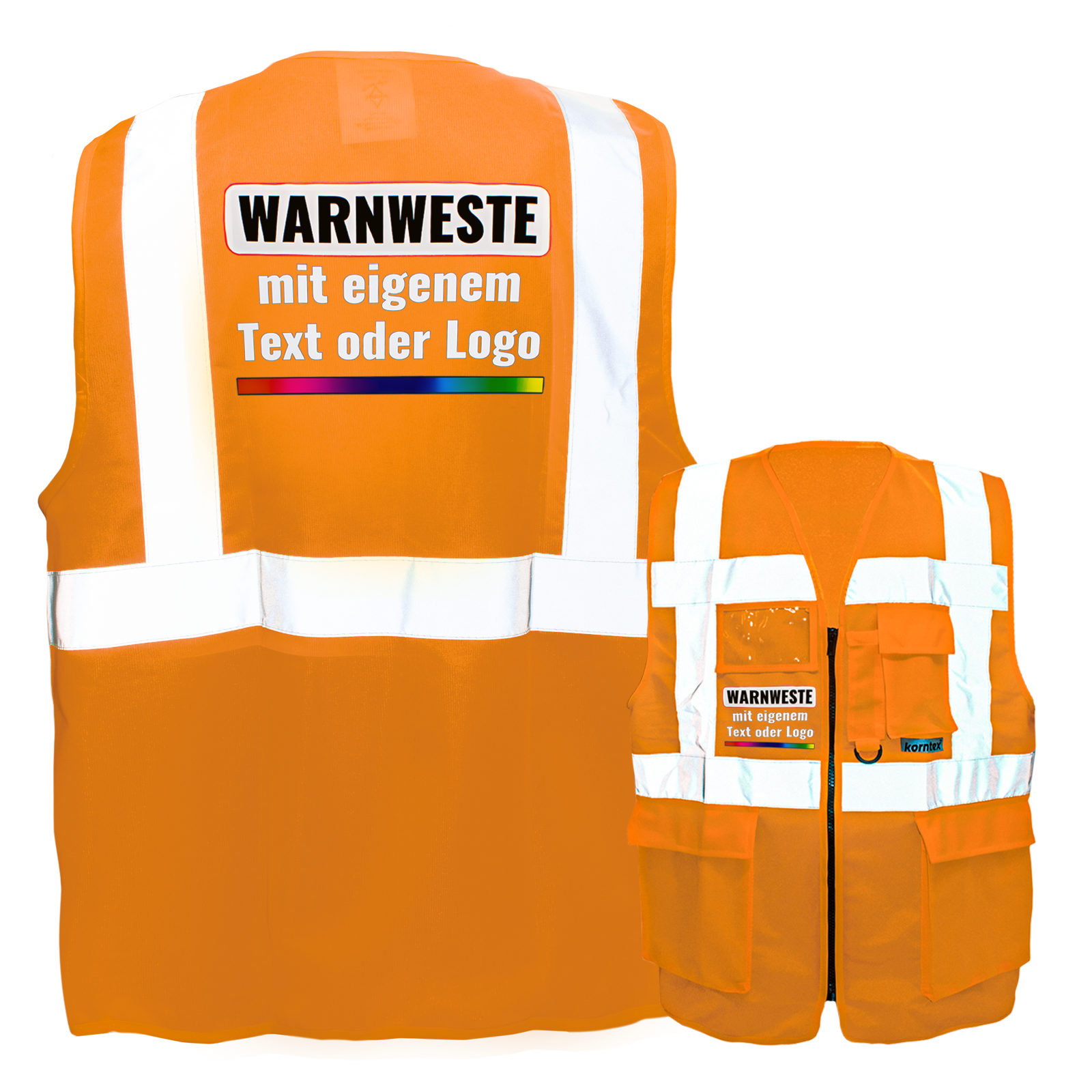 Warnweste oranger Druck - verschiedene Texte verfügbar - EVAC Deutschland &  Österreich