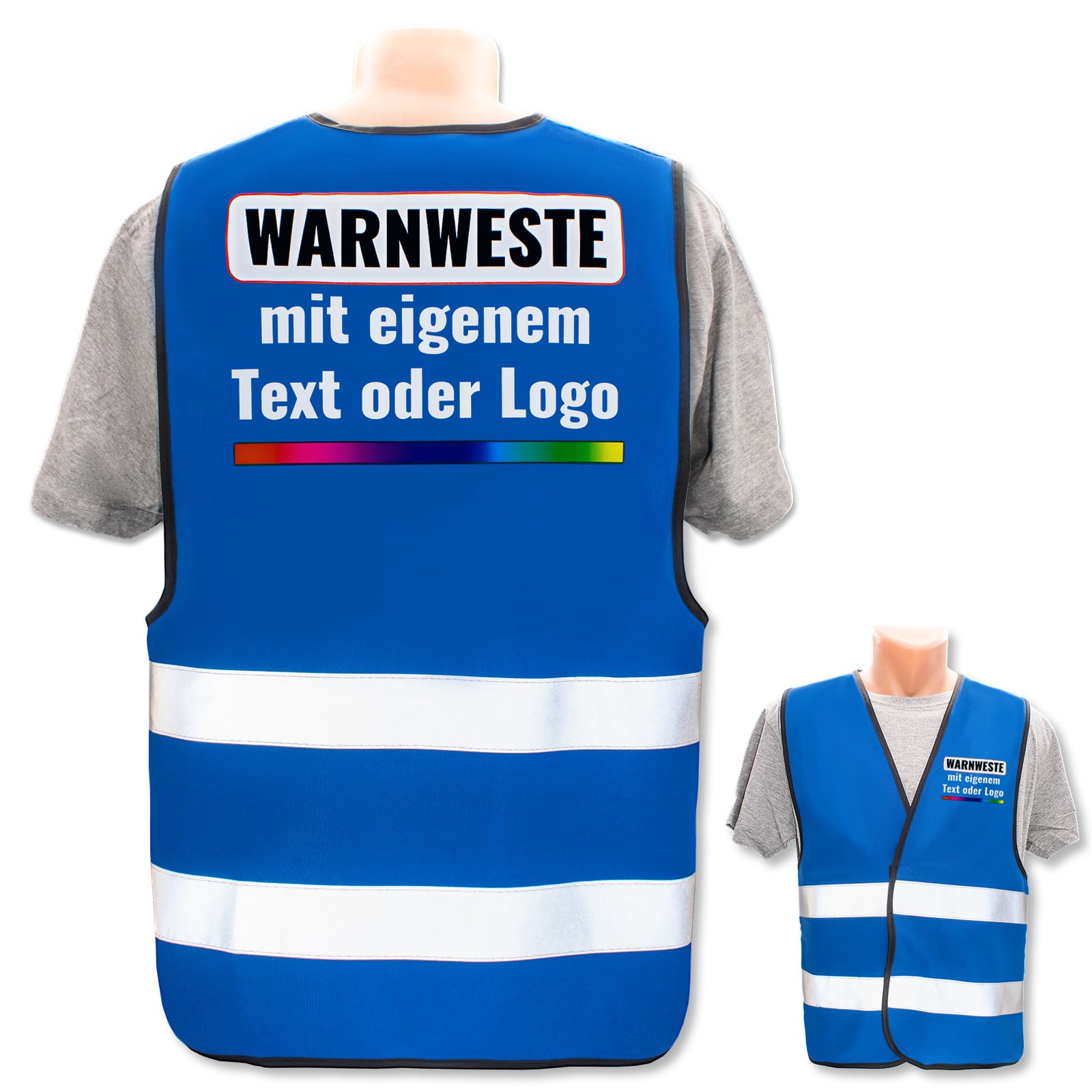 easyMesh® Signalweste Warnweste Blau Ordner versch. Größen (M/L